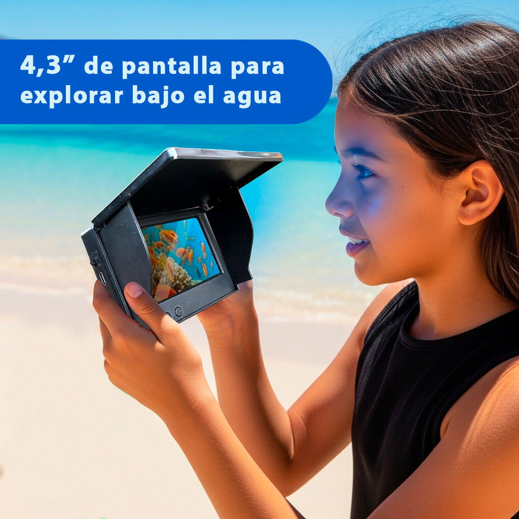 Cámara Submarina – Convierte la playa en un acuario infinito para tus hijos.
